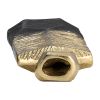 Kaya 9 Inch Classic Accent Metal Vase, Square Body, Narrow Top, Gold, Black