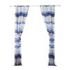 Oda 84 Inch Window Curtains, Microfiber Polyester, Blue Ocean Wave Print