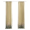 84 Inch Window Curtains, Beige Microfiber Fabric, Wildflower Print Design