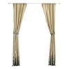 84 Inch Window Curtains, Beige Microfiber Fabric, Wildflower Print Design
