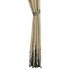 84 Inch Window Curtains, Beige Microfiber Fabric, Wildflower Print Design
