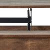 47 Inch Coffee Table, Wide Rectangular Lift Top, Rustic Brown Coloration