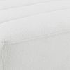 Kea 35 Inch Ottoman, Horizontal Channel Tufted, Gray Faux Sheepskin Fabric