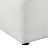 Kea 35 Inch Ottoman, Horizontal Channel Tufted, Gray Faux Sheepskin Fabric