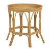Raya 26 Inch Accent Table, Round Woven Rattan Tray Top, Natural Brown Color