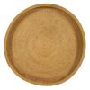 Raya 26 Inch Accent Table, Round Woven Rattan Tray Top, Natural Brown Color
