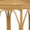 Raya 26 Inch Accent Table, Round Woven Rattan Tray Top, Natural Brown Color