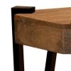 Ayla 24 Inch Side End Table, Iron Hairpin Legs, Rustic Brown Mango Wood