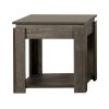 3 Piece Coffee Table and End Table Set with Raised Tops, Weathered Gray