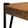 Ayla 50 Inch Coffee Table, Iron Hairpin Legs, Rustic Brown Mango Wood