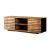 58 Inch TV Media Entertainment Console, 2 Cabinets and 2 Shelves, Brown