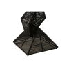 36 Inch Outdoor Geometric Pub Bar Table, Rope Woven, Metal Top, Black