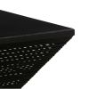 36 Inch Outdoor Geometric Pub Bar Table, Rope Woven, Metal Top, Black