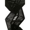 36 Inch Outdoor Geometric Pub Bar Table, Rope Woven, Metal Top, Black