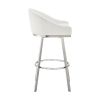 Sheryl 26 Inch Swivel Counter Stool Chair, Low Back, White Faux Leather
