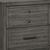 Ceila 27 Inch Classic 2 Drawer Nightstand, Round Tapered Legs, Gray Finish