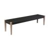 Nif 71 Inch Rectangular Dining Bench, Rope Woven Top, Tapered Legs, Black