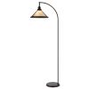 Cyan 65 Inch Adjustable Metal Arc Floor Lamp, White Mica Shade, Dark Bronze