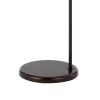 Cyan 65 Inch Adjustable Metal Arc Floor Lamp, White Mica Shade, Dark Bronze