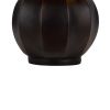 20 Inch Table Lamp, Vintage Red Amber Mica Shade, Upturned Arms, Round Body