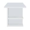 71 Inch Modern Rectangular Writing Desk, 4 Open Shelves, Crisp White Finish