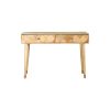 Liv 44 Inch Rectangular Storage Console Table, Tapered Legs, Natural Brown