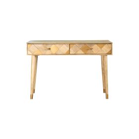 Liv 44 Inch Rectangular Storage Console Table, Tapered Legs, Natural Brown