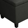 44 Inch Modern Lift Top Storage Bench, Button Tufted Seat, Charcoal Fabric