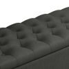 44 Inch Modern Lift Top Storage Bench, Button Tufted Seat, Charcoal Fabric