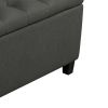44 Inch Modern Lift Top Storage Bench, Button Tufted Seat, Charcoal Fabric