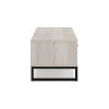 53 Inch 2 Drawer Storage Bench, Smooth Pewter Toned Frame, Black Metal Base