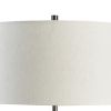Nila 35 Inch Table Lamp, Pewter Gray Metal Base, 3 Way Switch, Drum Shade