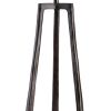 Nila 35 Inch Table Lamp, Antique Black Metal, 3 Way Switch, Drum Shade