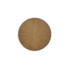 22 Inch Modern Side End Table, Round Wood Top, Black Metal Frame, Brown