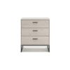 34 Inch Tall Nightstand Chest, 3 Spacious Drawers, Smooth Light Gray Finish