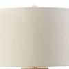 24 Inch Bohemian Table Lamp, Paper Rope, Hardback Fabric Shade, Brown