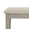 49 Inch Storage Bench, Tapered Block Legs, Beige Textured Fabric Seat