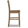 Shya 25 Inch Counter Stool, Set of 2, Crossed Back, Natural Brown Finish