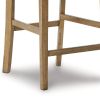 Shya 25 Inch Counter Stool, Set of 2, Crossed Back, Natural Brown Finish