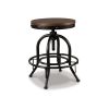 Zane 24 Inch Adjustable Swivel Counter Stool, Set of 2, Black Metal Base