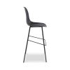 Mira 30 Inch Barstool, Set of 2, Curved Bucket Seat, Black Metal Frame