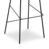 Mira 30 Inch Barstool, Set of 2, Curved Bucket Seat, Black Metal Frame