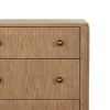 Hiz 29 Inch 3 Drawer Nightstand with Dual USB Ports, Brass Legs, Brown