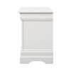 Nim 24 Inch 2 Drawer Nightstand, Classic Brass Bail Handles, White Wood