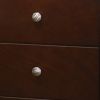Edw 24 Inch Classic 2 Drawer Bedside Nightstand, Silver Knobs, Merlot Brown
