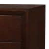 Edw 24 Inch Classic 2 Drawer Bedside Nightstand, Silver Knobs, Merlot Brown