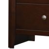 Edw 24 Inch Classic 2 Drawer Bedside Nightstand, Silver Knobs, Merlot Brown