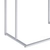 Dey 27 Inch Modern C Side Table, Gloss White Wood Top, Chrome Metal Base