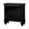 Lila 30 Inch Nightstand with Slide Out Tray, Felt Lined Top Drawer, Black
