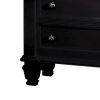 Lila 30 Inch Nightstand with Slide Out Tray, Felt Lined Top Drawer, Black